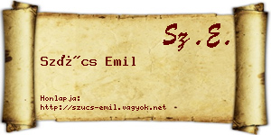 Szűcs Emil névjegykártya