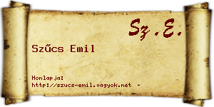 Szűcs Emil névjegykártya