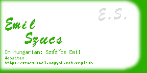 emil szucs business card
