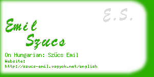 emil szucs business card